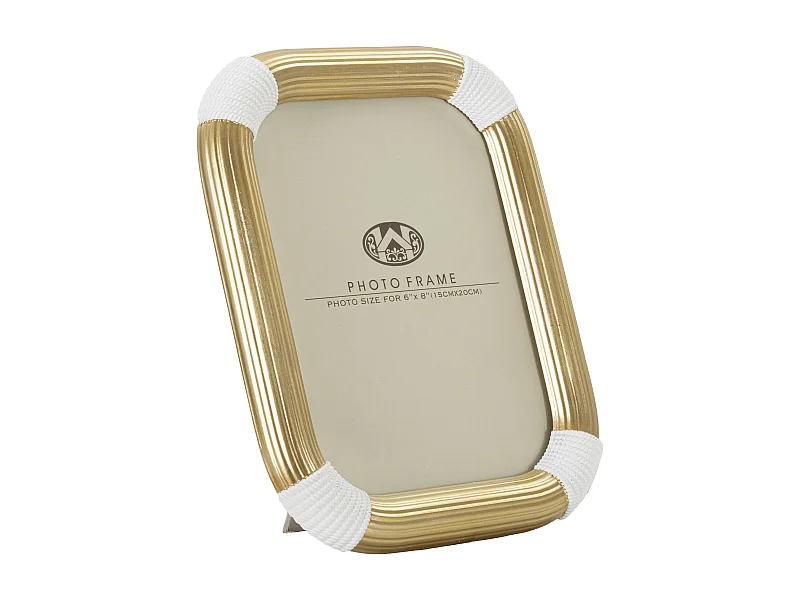 Cornice in resina dorata e bianca cm 20x2,5x25