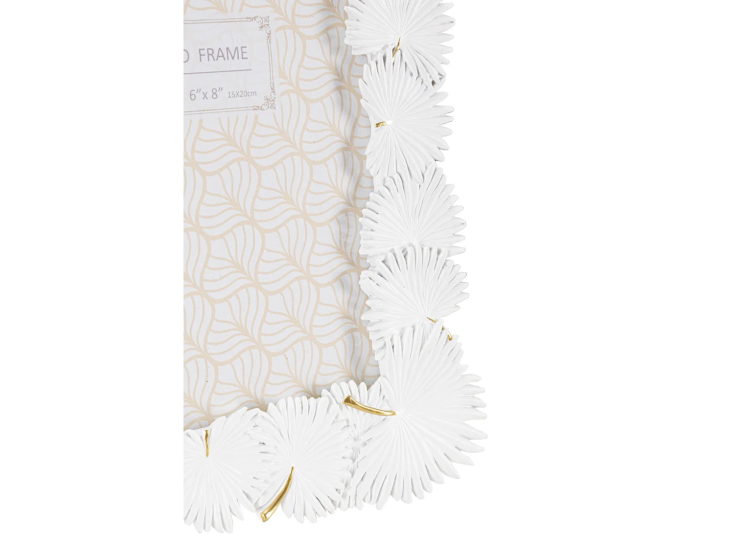 Cornice in resina bianca con foglie cm 22,7x1,5x28