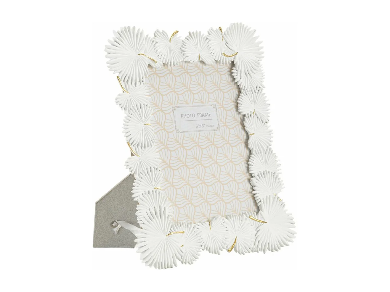 Cadre Photo Déco "Feuilles de Palmier" 15x20cm Blanc