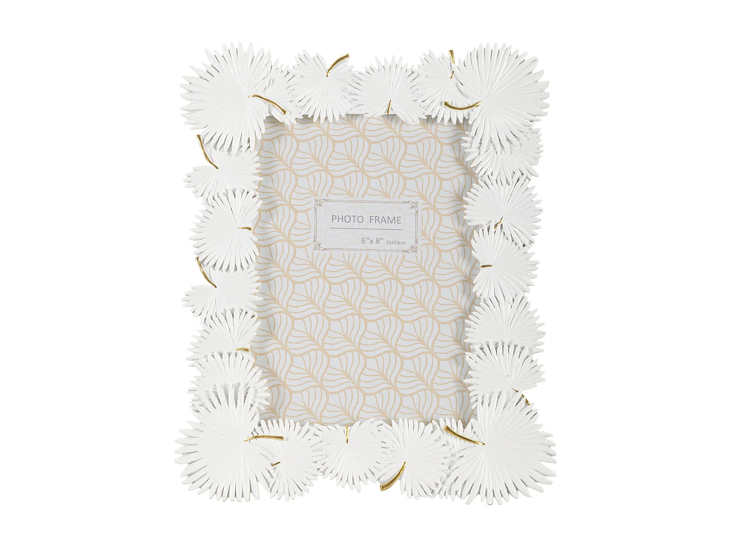 Cadre Photo Déco "Feuilles de Palmier" 15x20cm Blanc