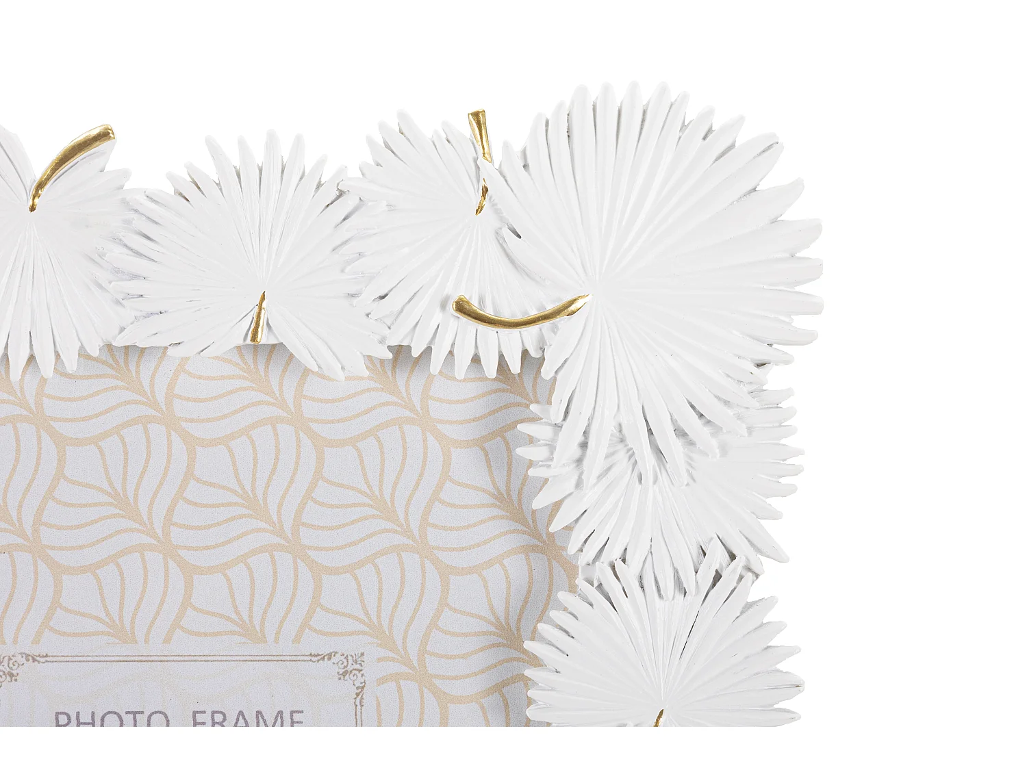 Cadre Photo Déco "Feuilles de Palmier" 15x20cm Blanc