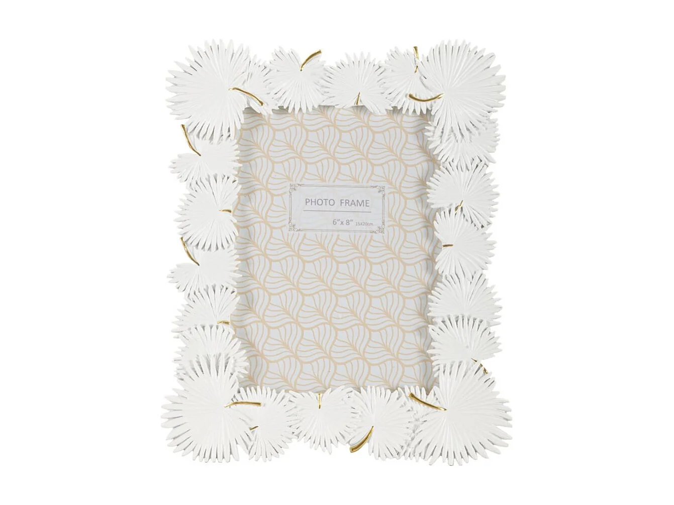 Cadre Photo Déco "Feuilles de Palmier" 15x20cm Blanc