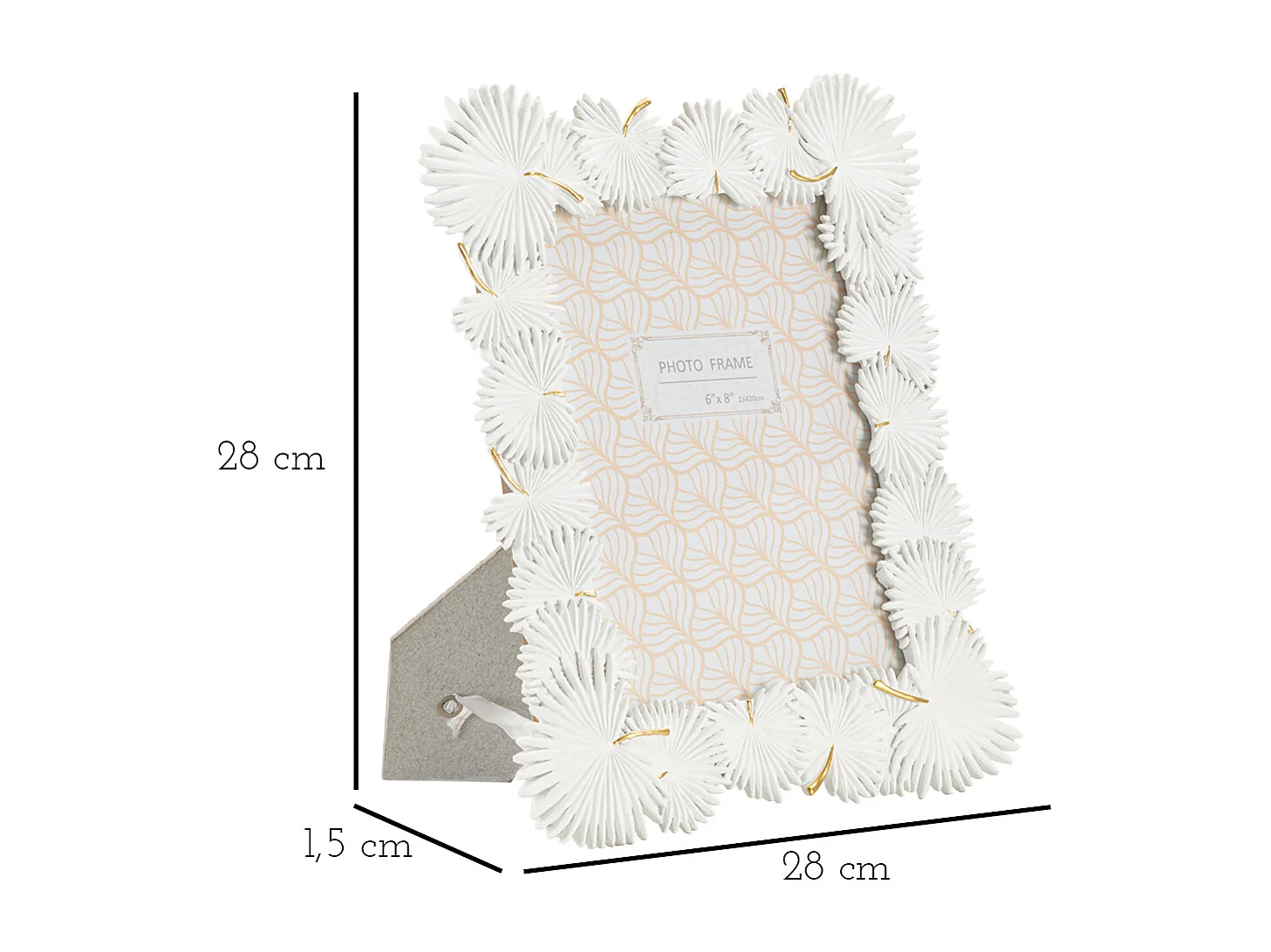 Cadre Photo Déco "Feuilles de Palmier" 15x20cm Blanc