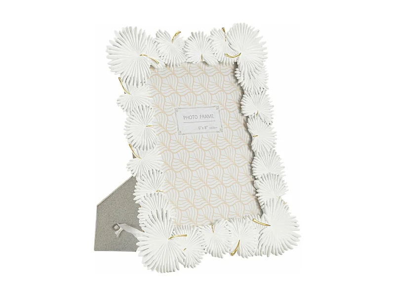 Cadre Photo Déco "Feuilles de Palmier" 15x20cm Blanc