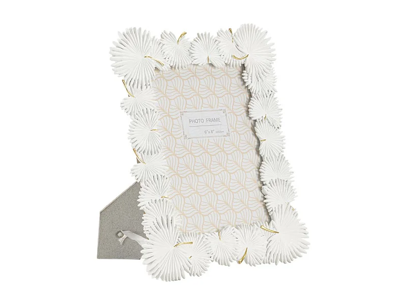Cadre Photo Déco "Feuilles de Palmier" 15x20cm Blanc