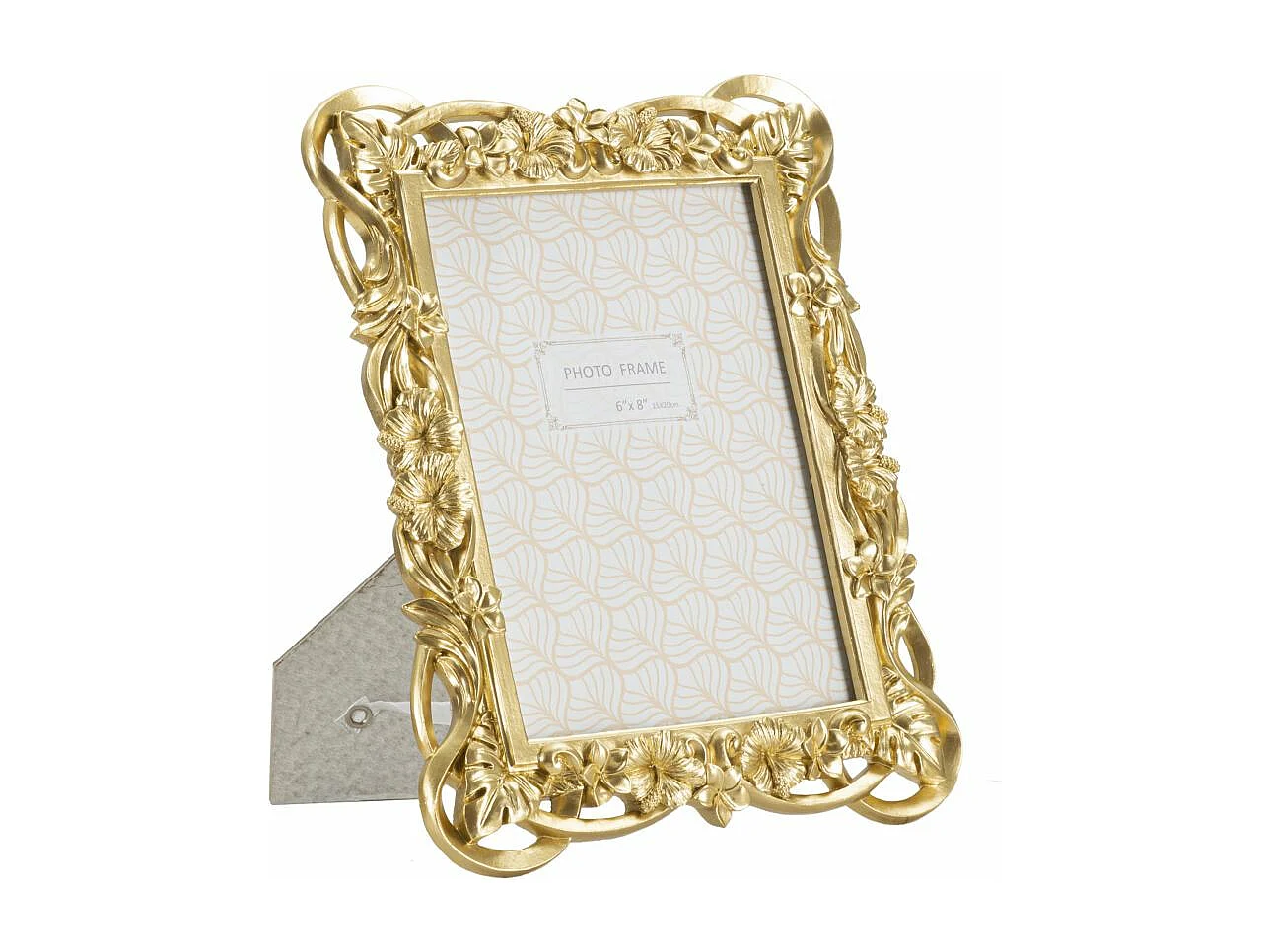 Cornice in resina dorata con fiori intrecciati cm 22,5x2,5x28