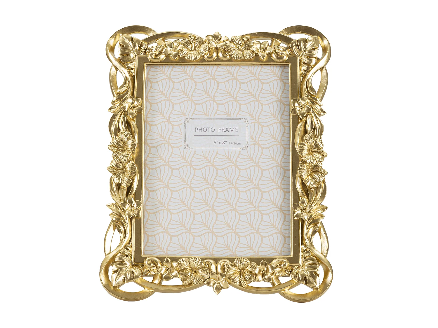 Cornice in resina dorata con fiori intrecciati cm 22,5x2,5x28