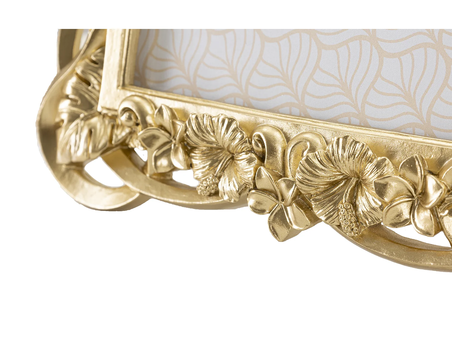 Cornice in resina dorata con fiori intrecciati cm 22,5x2,5x28