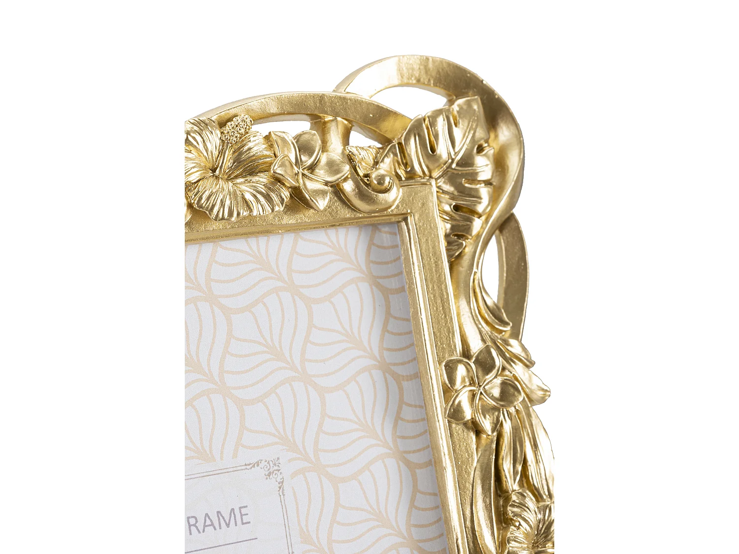 Cornice in resina dorata con fiori intrecciati cm 22,5x2,5x28