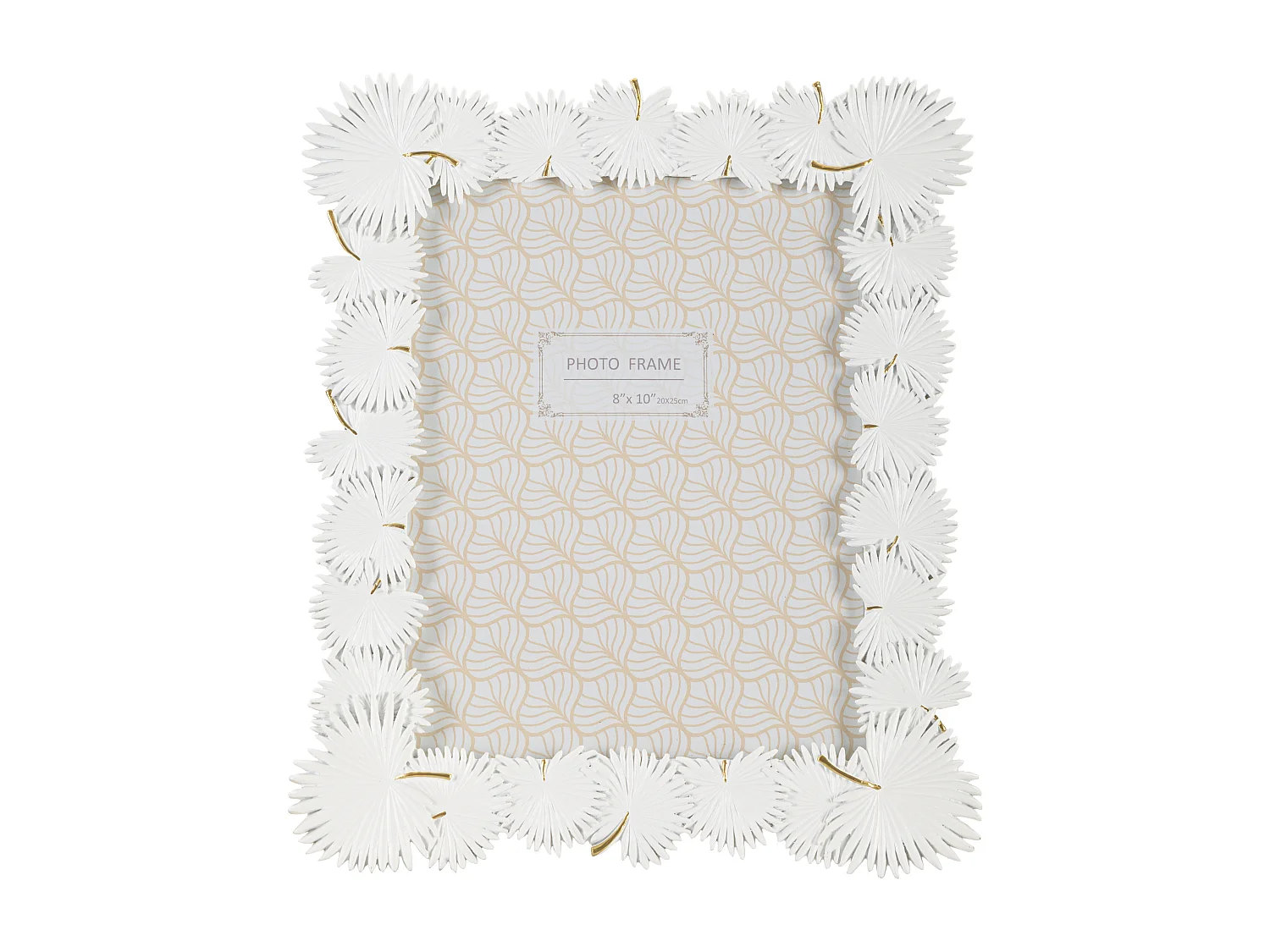 Cornice in resina bianca con foglie cm 28,5x1,7x33