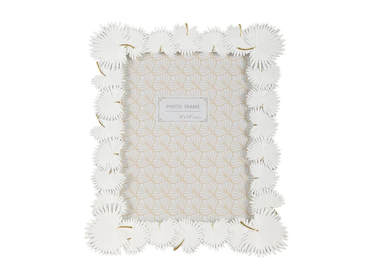 Cadre Photo Déco "Feuilles de Palmier" 20x25cm Blanc