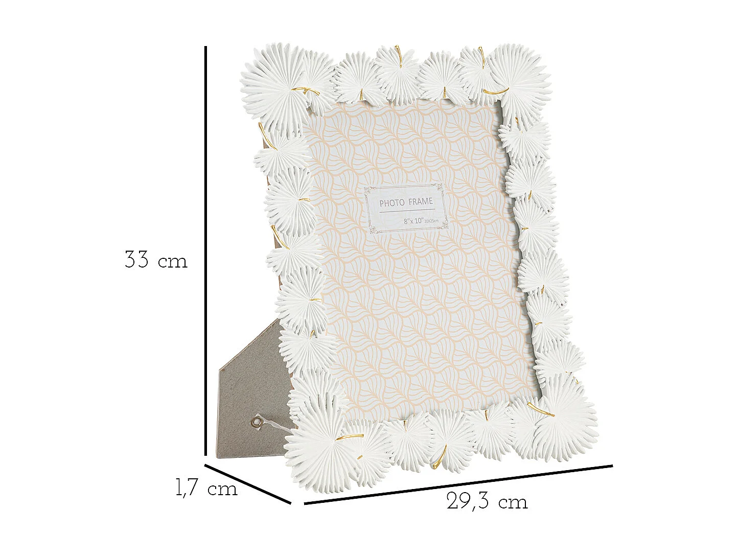 Cadre Photo Déco "Feuilles de Palmier" 20x25cm Blanc