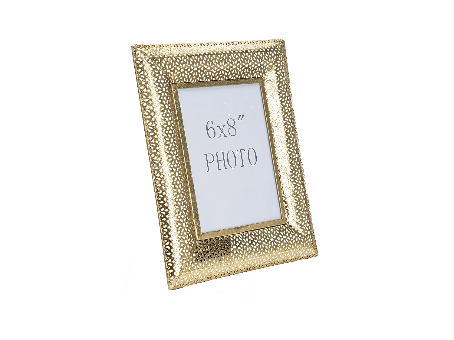 Cadre photo glam holes en métal doré avec découpes élégantes - 25 x 12 x 31 cm (mesure interne : 15 x 20 cm)