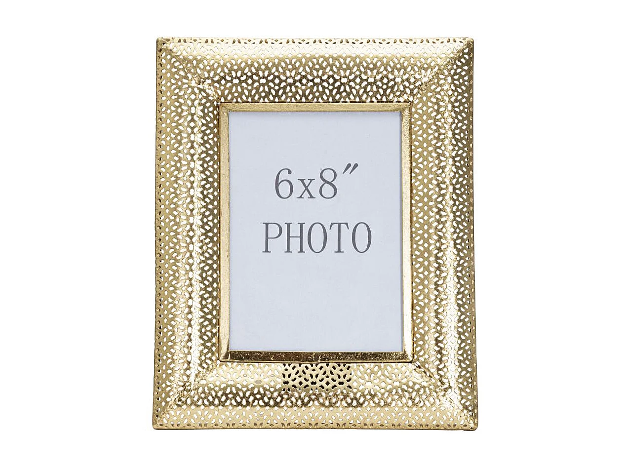 Cadre Photo Déco en Métal "Glam Holes" 15x20cm Or