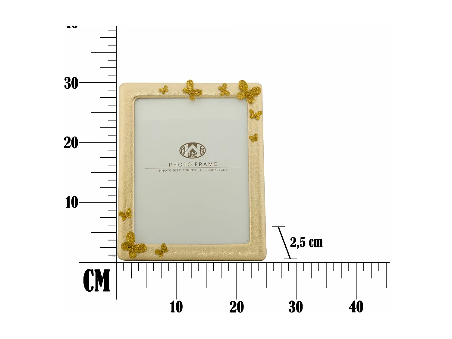 Cornice in resina dorata cm 25x2,5x30