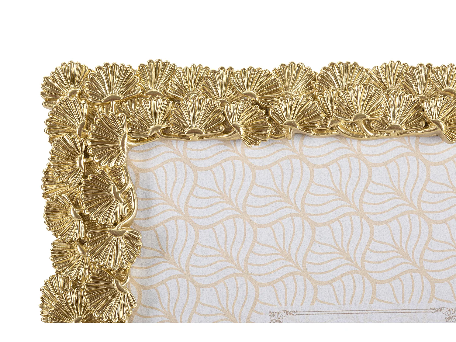 Cornice in resina dorata con foglioline cm 25,5x1,8x30,5