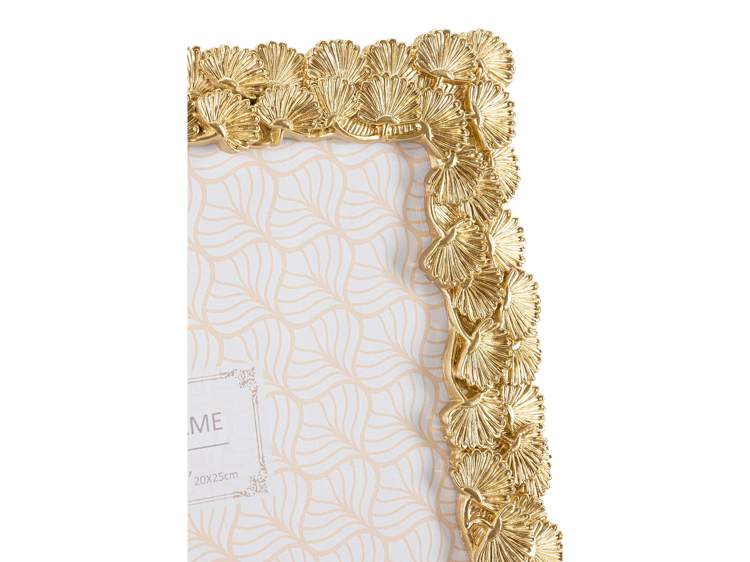 Cornice in resina dorata con foglioline cm 25,5x1,8x30,5