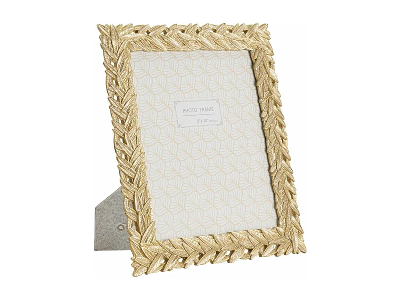 Cornice in resina dorata con foglie cm 26,7x1,8x31,8