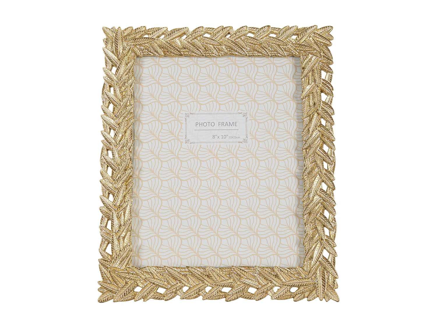 Cornice in resina dorata con foglie cm 26,7x1,8x31,8