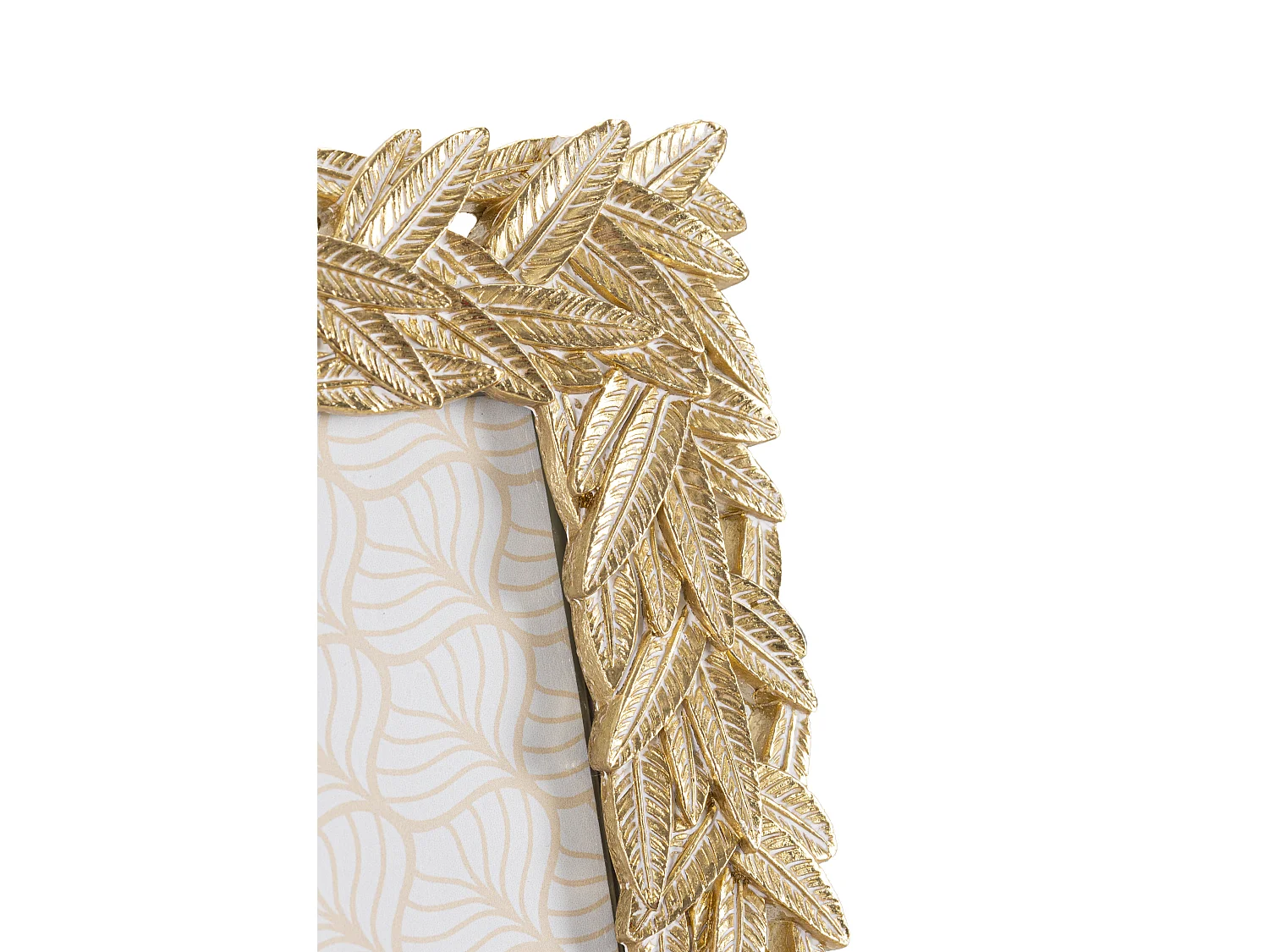 Cornice in resina dorata con foglie cm 26,7x1,8x31,8