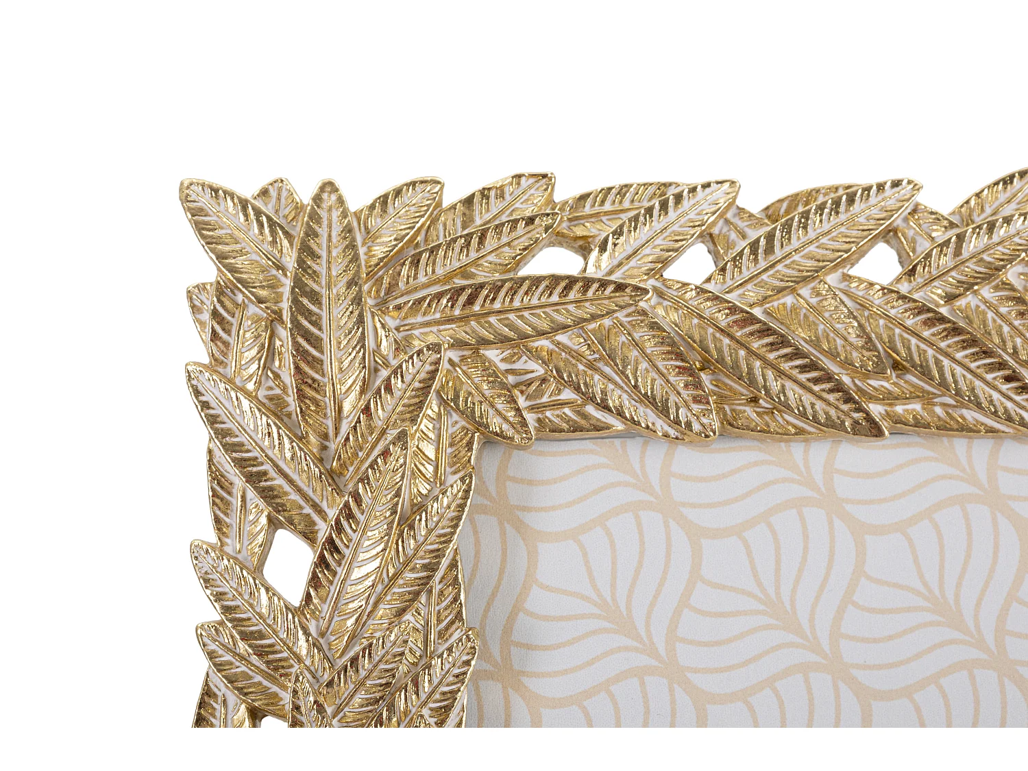 Cornice in resina dorata con foglie cm 26,7x1,8x31,8