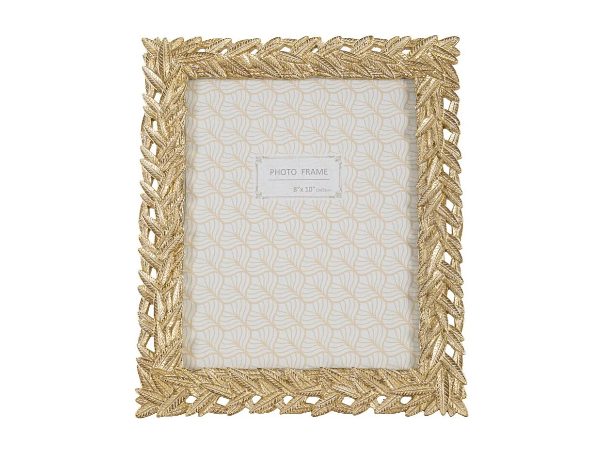 Cadre Photo Déco Feuille "Soli" 20x25cm Or