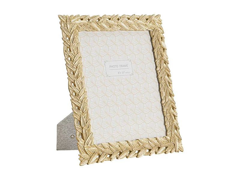 Cadre Photo Déco Feuilles "Solis" 20x25cm Or