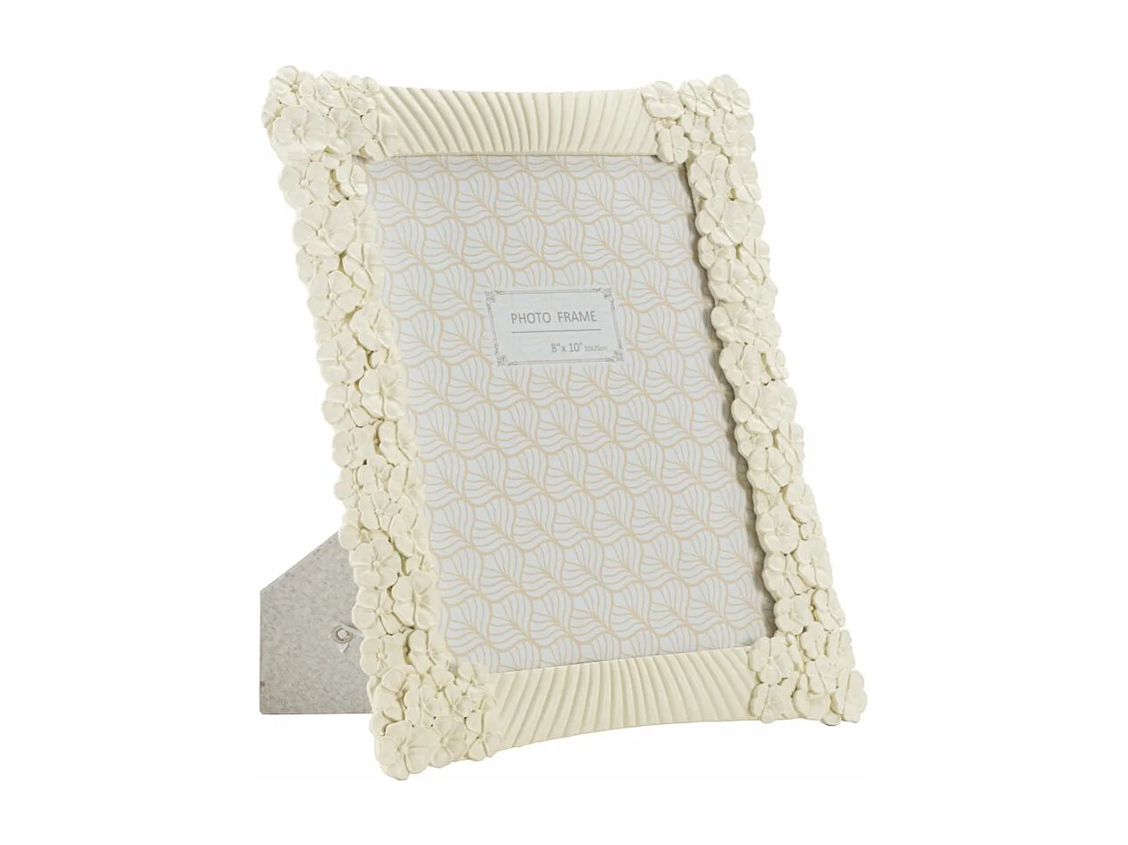 Cornice in resina beige con fiori e linee cm 27,8x2x33