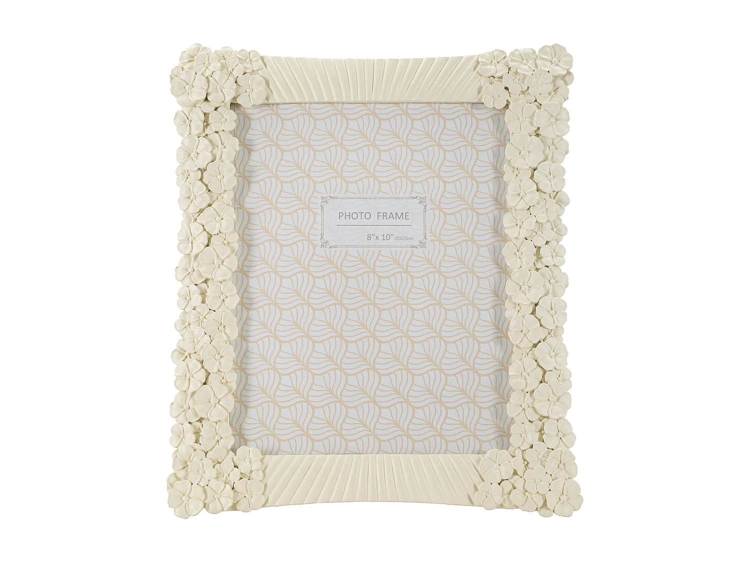 Cornice in resina beige con fiori e linee cm 27,8x2x33