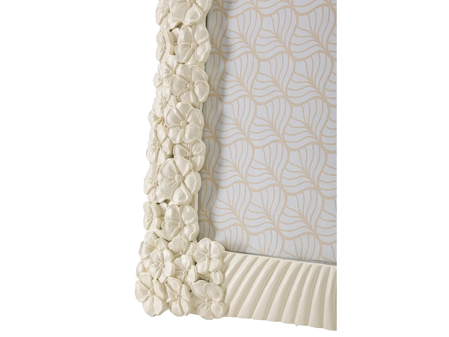 Cornice in resina beige con fiori e linee cm 27,8x2x33