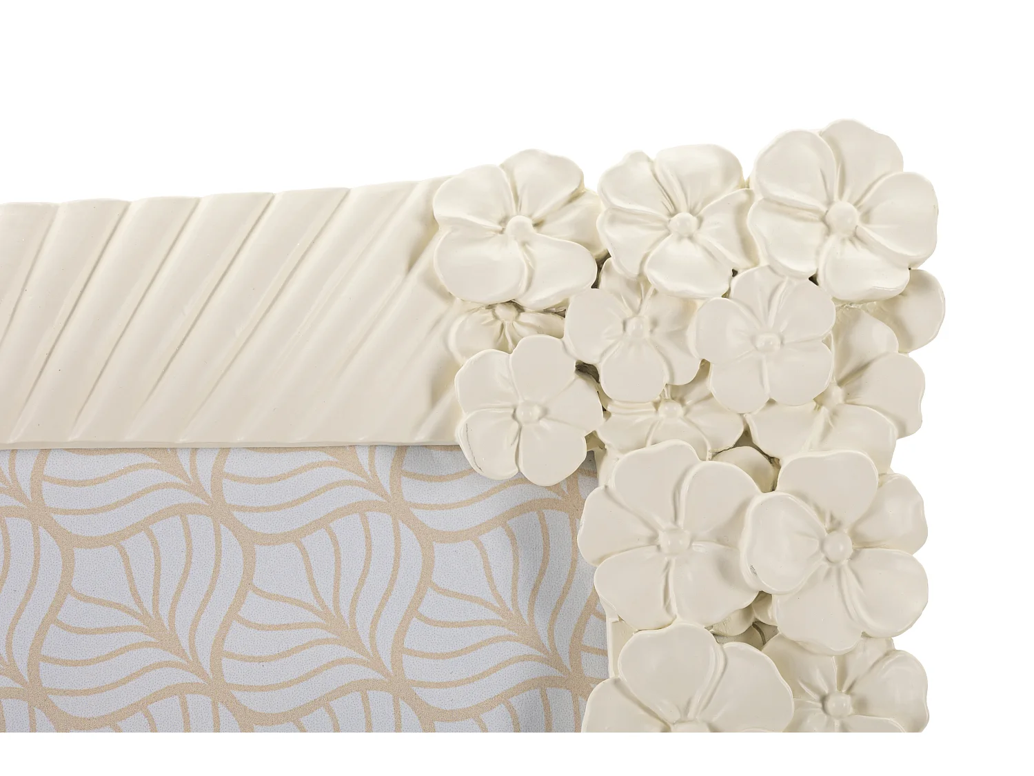 Cornice in resina beige con fiori e linee cm 27,8x2x33