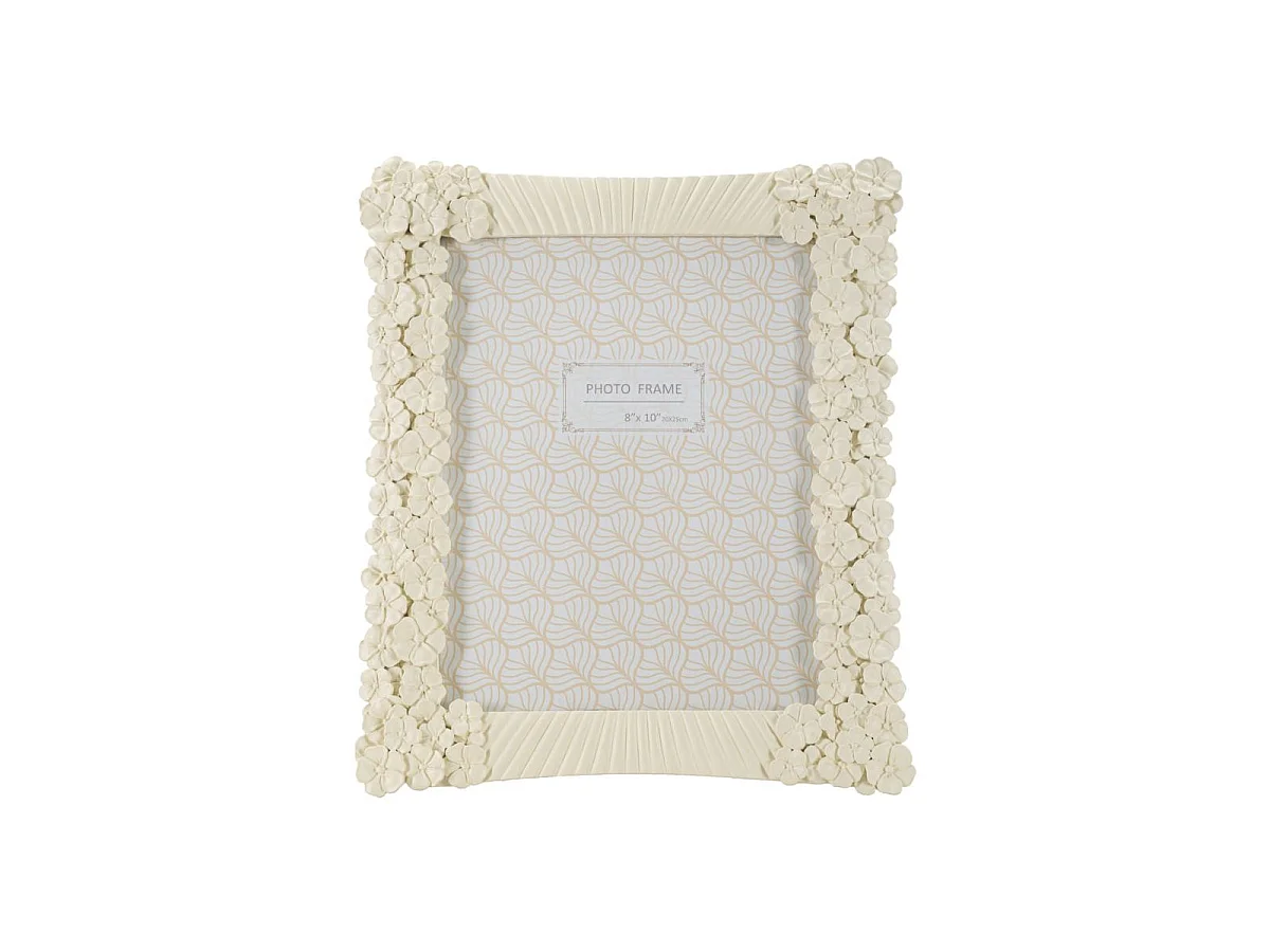 Beige harslijst met bloemen en lijnen 27,8x2x33 cm