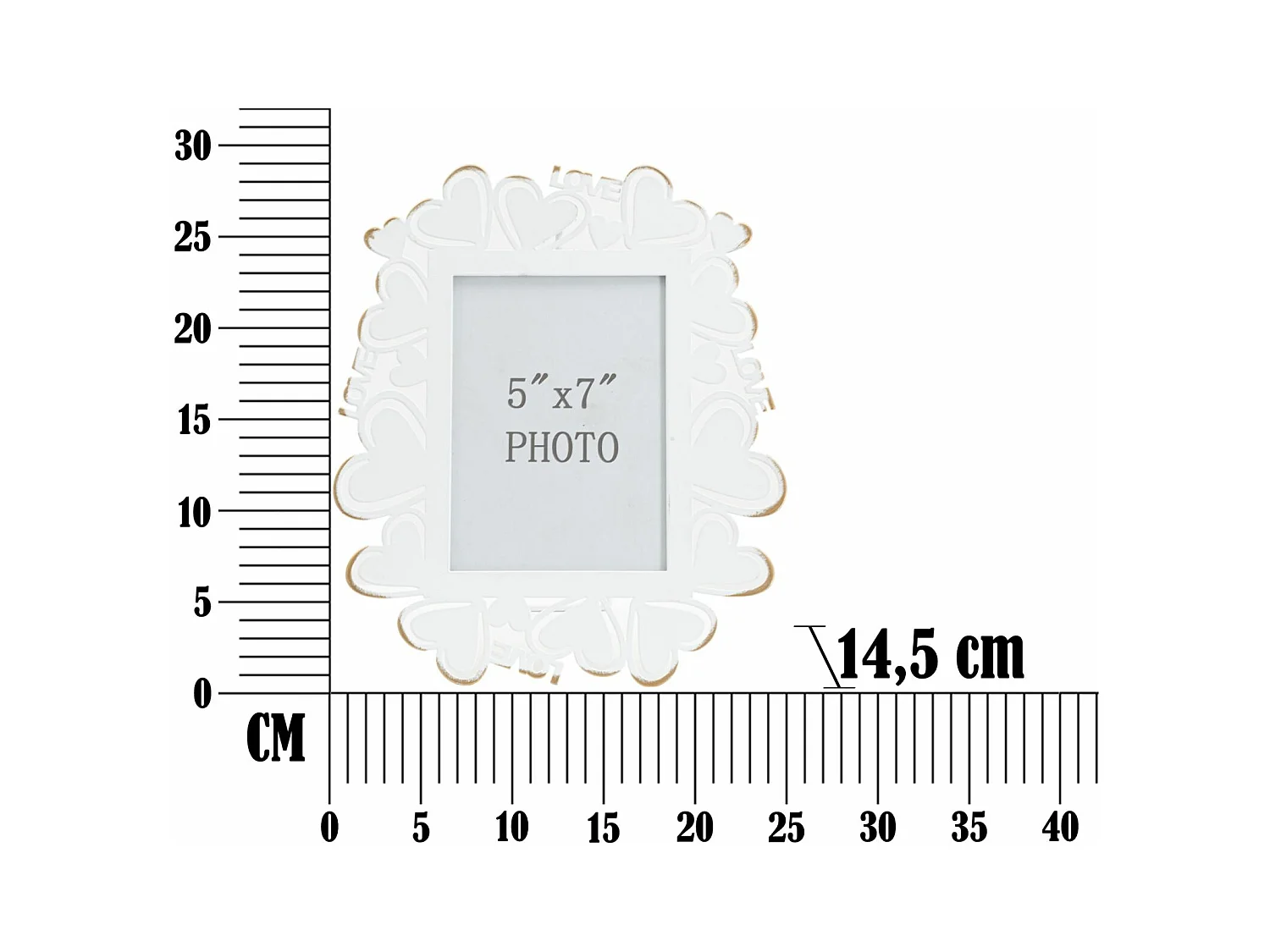 Cornice in metallo bianca cm 25x14,5x27,7