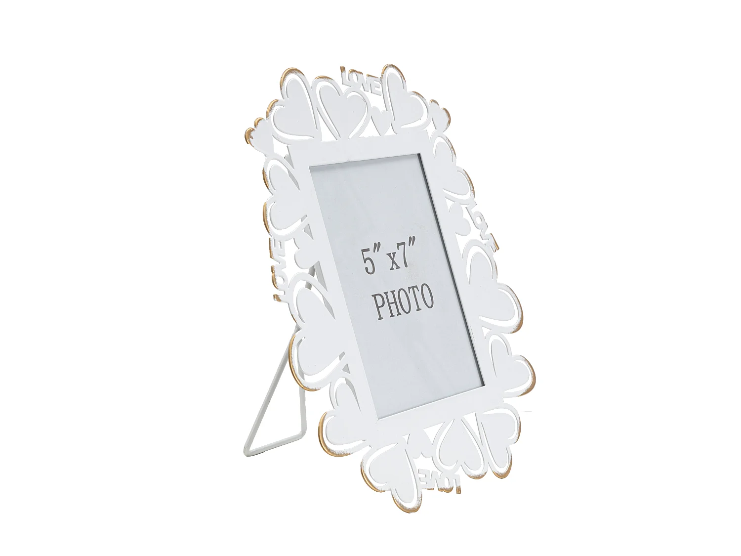 Cadre Photo Déco Cœur "Min" 12x17cm Blanc