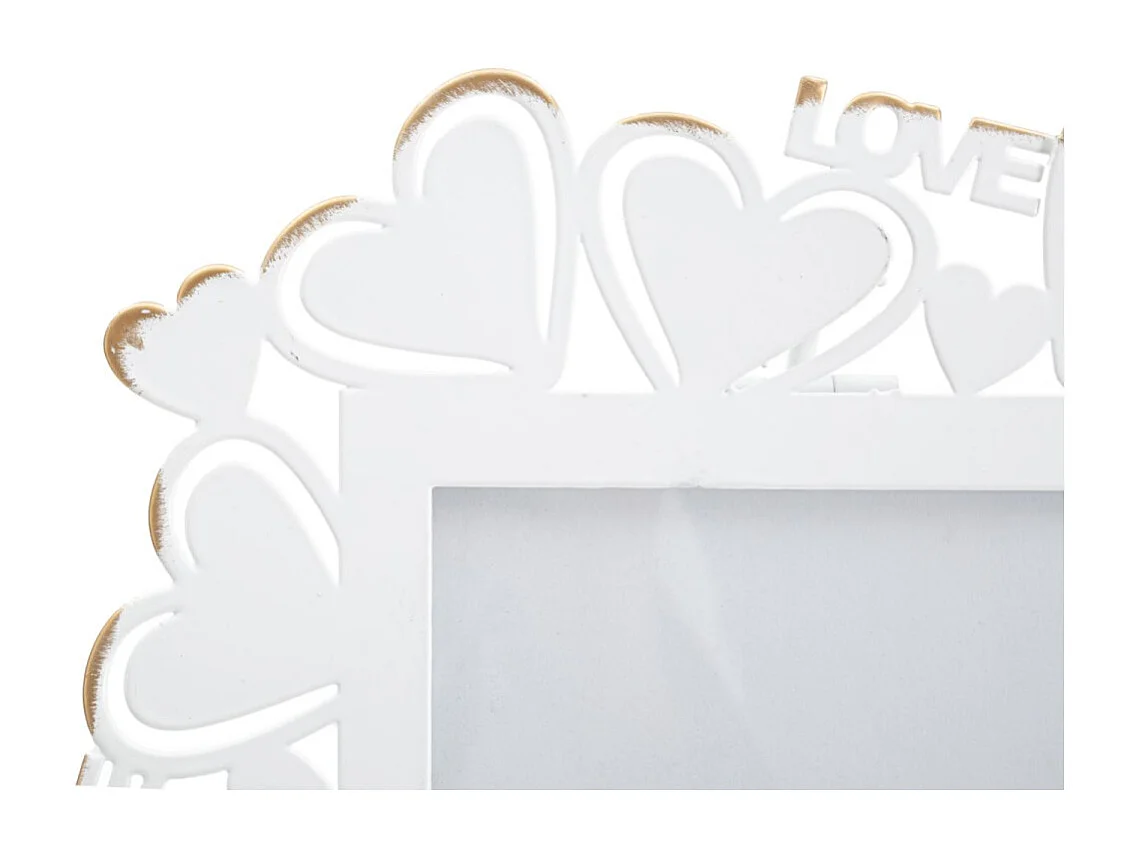 Cadre Photo Déco Cœur "Min" 12x17cm Blanc