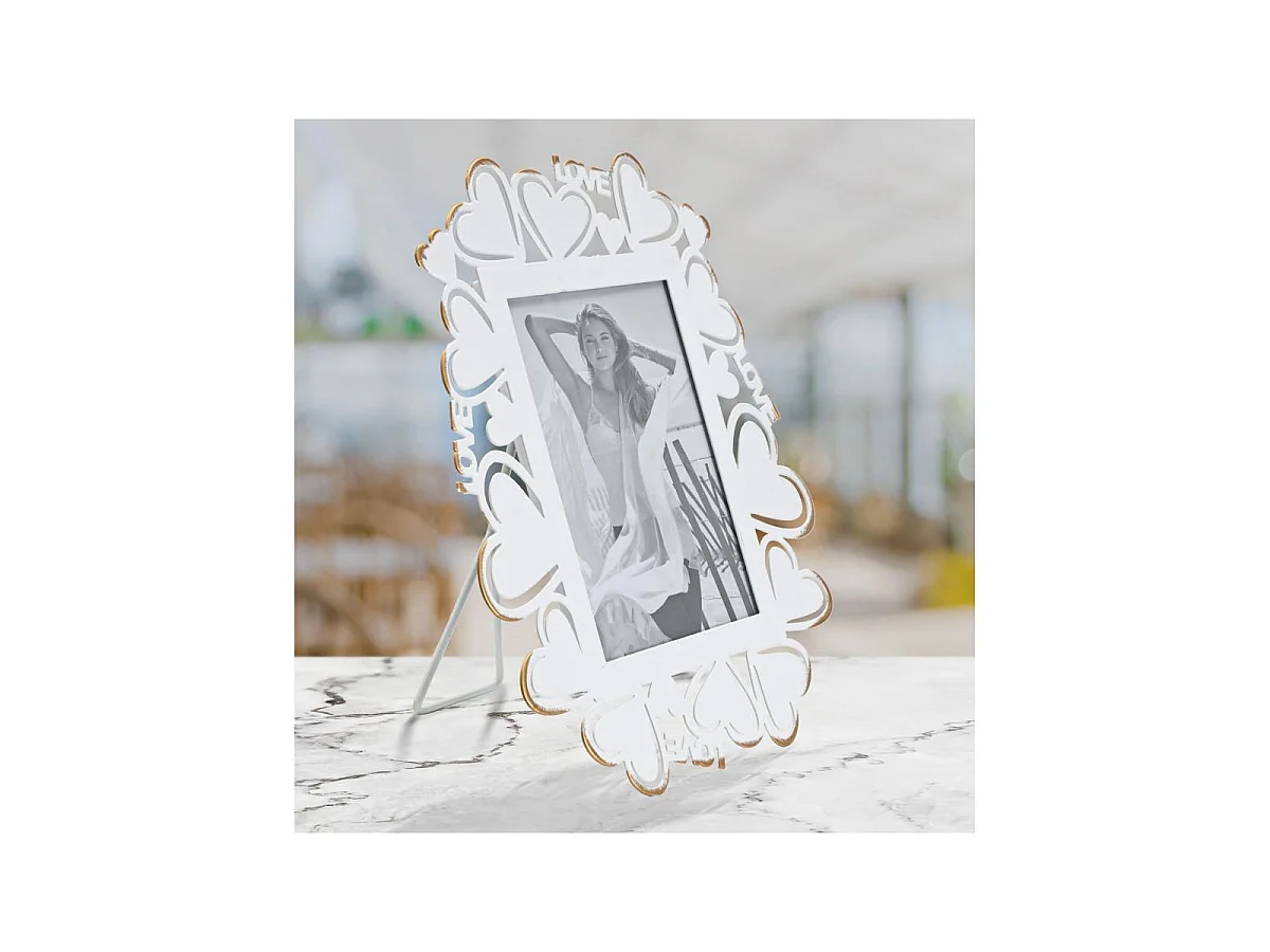 Witte metalen lijst 25x14,5x27,7 cm