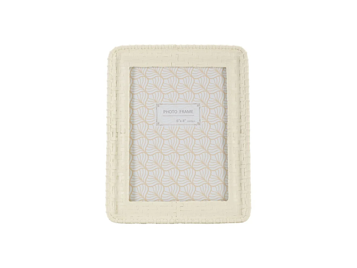 Bilderrahmen aus Kunstharz beige in Bambusoptik 20,5x2x25,5 cm