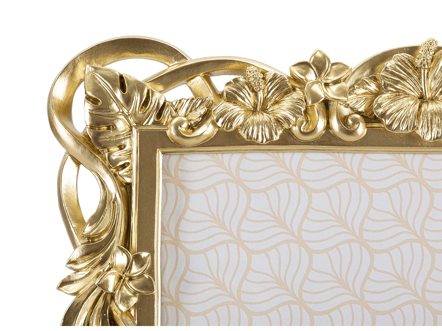 Cornice in resina dorata con fiori intrecciati cm 27,8x2,5x33,5