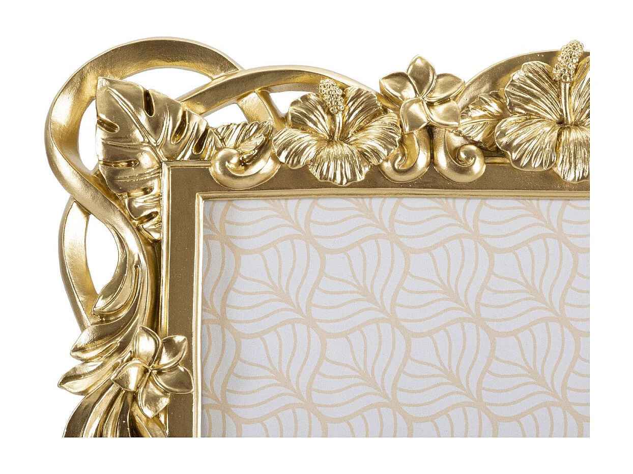 Cadre Photo Déco Fleurs "Flossy" 20x25cm Or