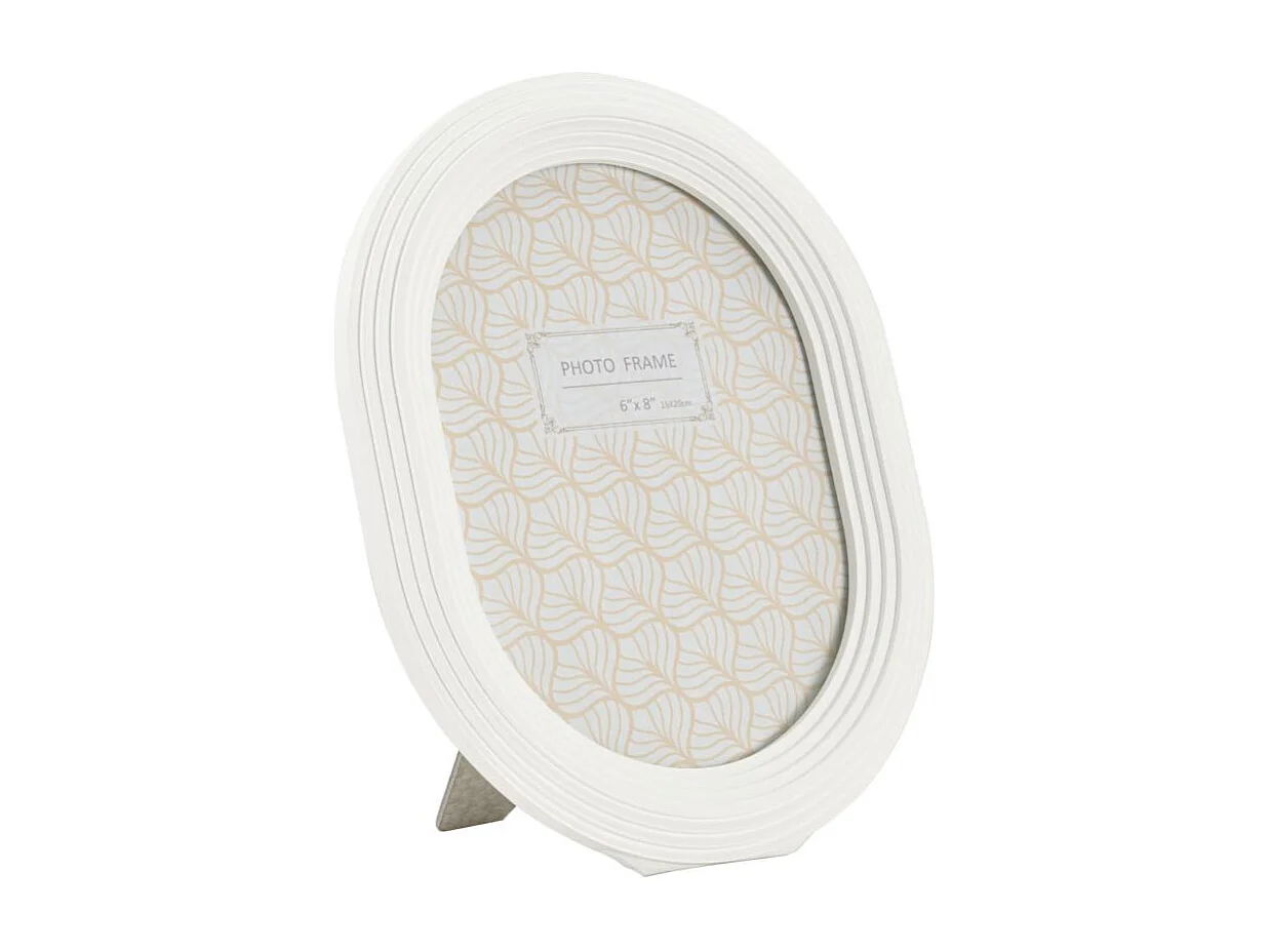 Cadre Photo Déco Linéaire "Ovally" 15x20cm Blanc