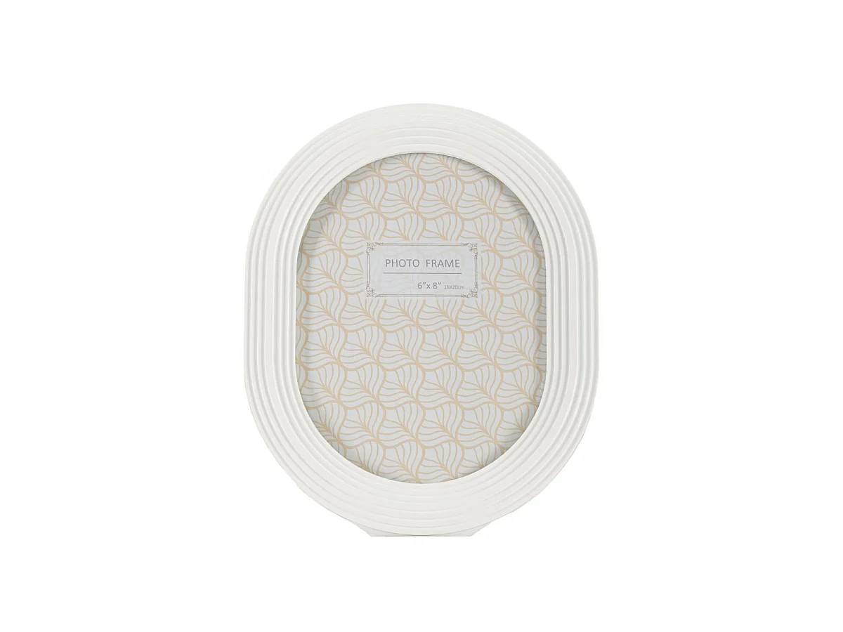 Cornice ovale in resina bianca cm 20x2x25