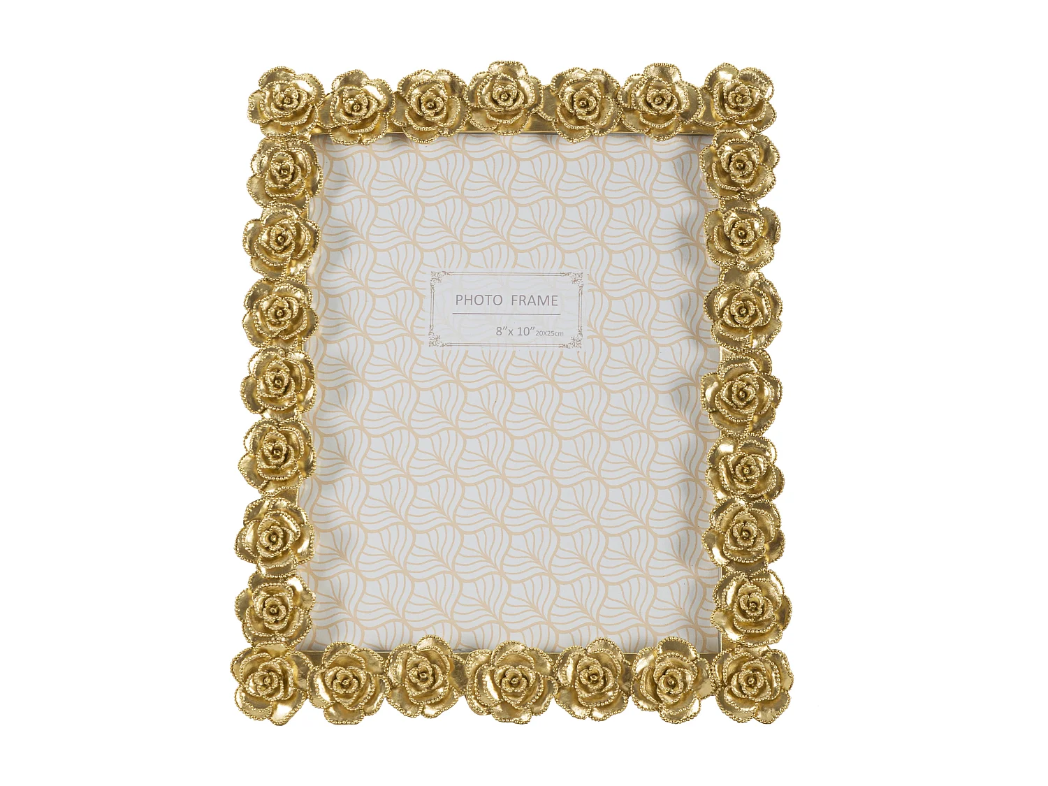 Cornice in resina dorata con roselline cm 25,5x2,5x31