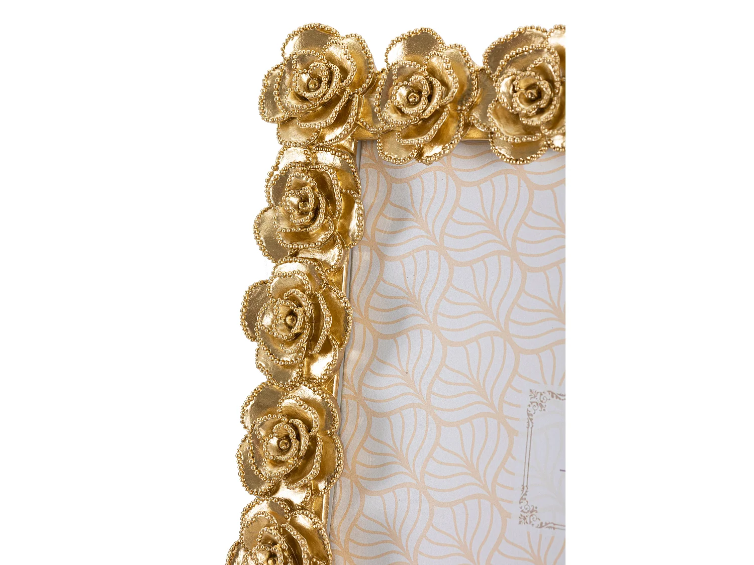 Cornice in resina dorata con roselline cm 25,5x2,5x31