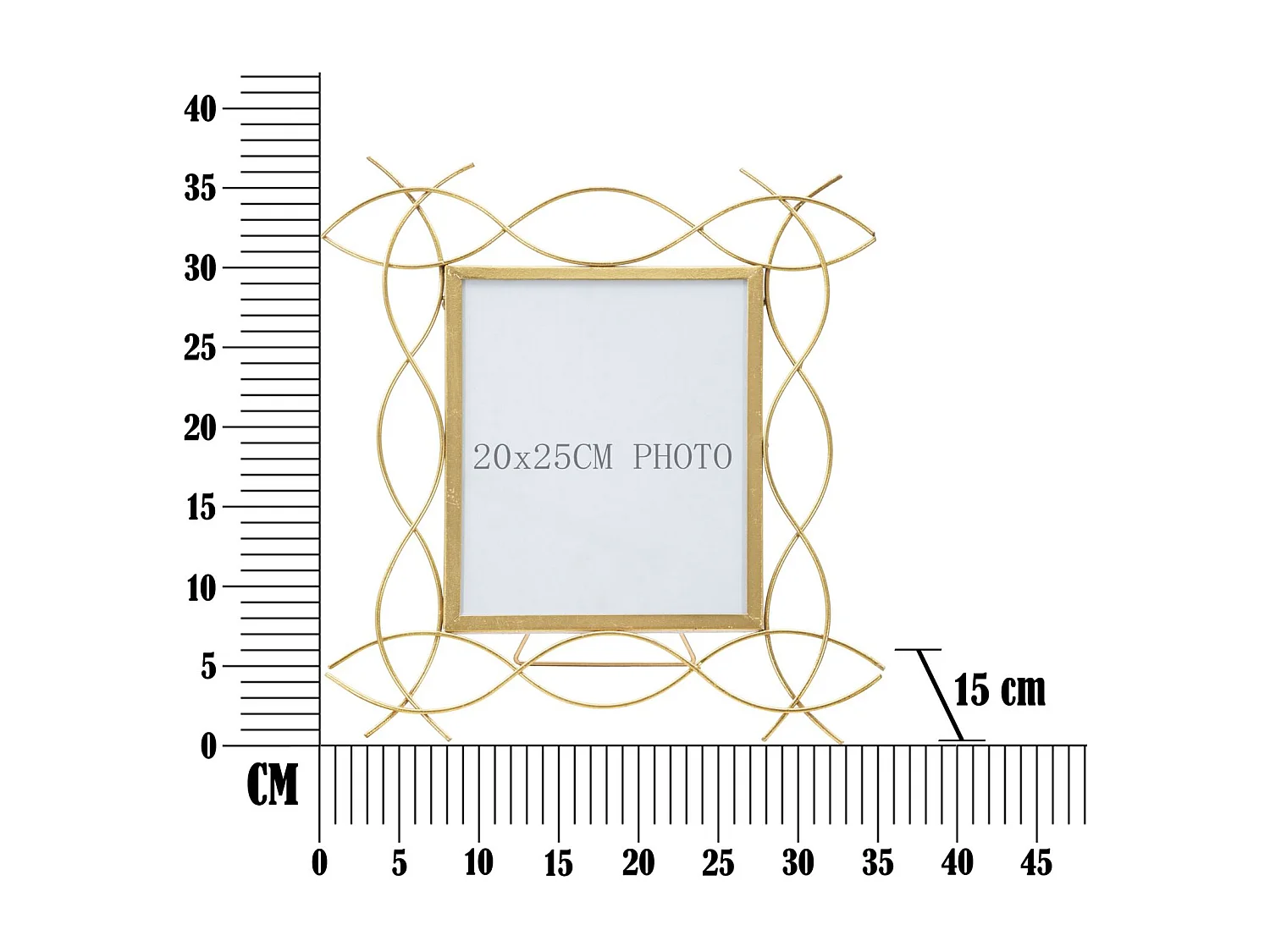 Cornice in metallo dorata cm 35,5x15x37