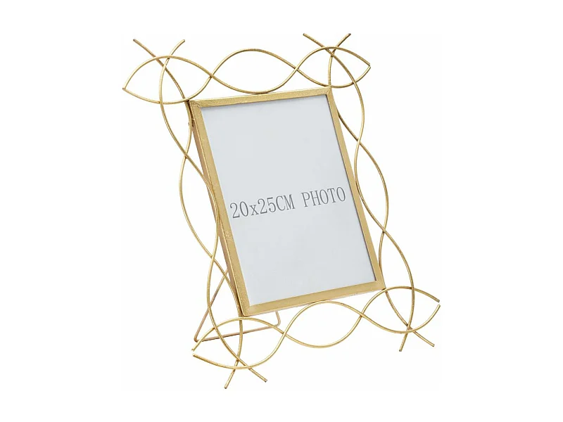 Cadre Photo Déco en Métal "Glam" 20x25cm Or