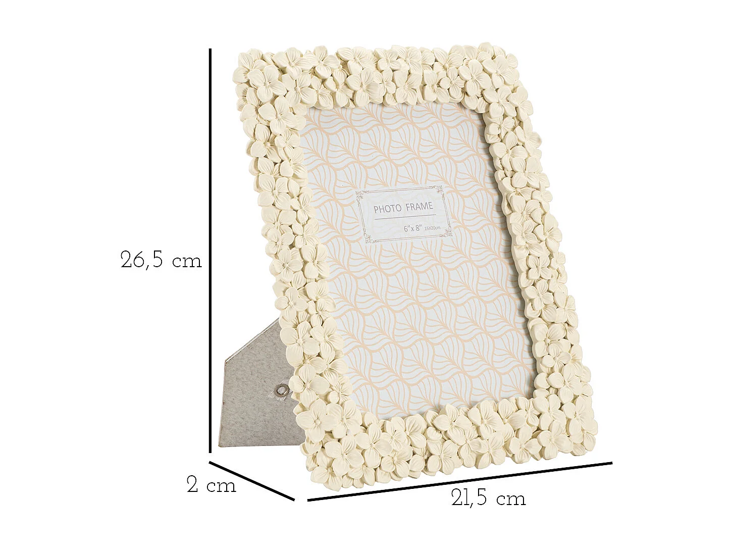 Cornice in resina beige con fiorellini cm 21,5x2x26,5