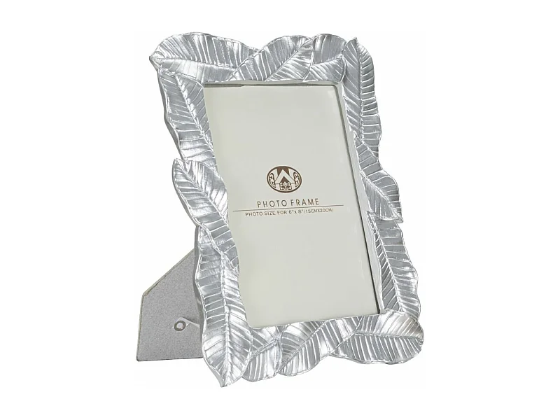 Cadre Photo Déco Feuilles de Laurier "Lefy" 15x20cm Argent