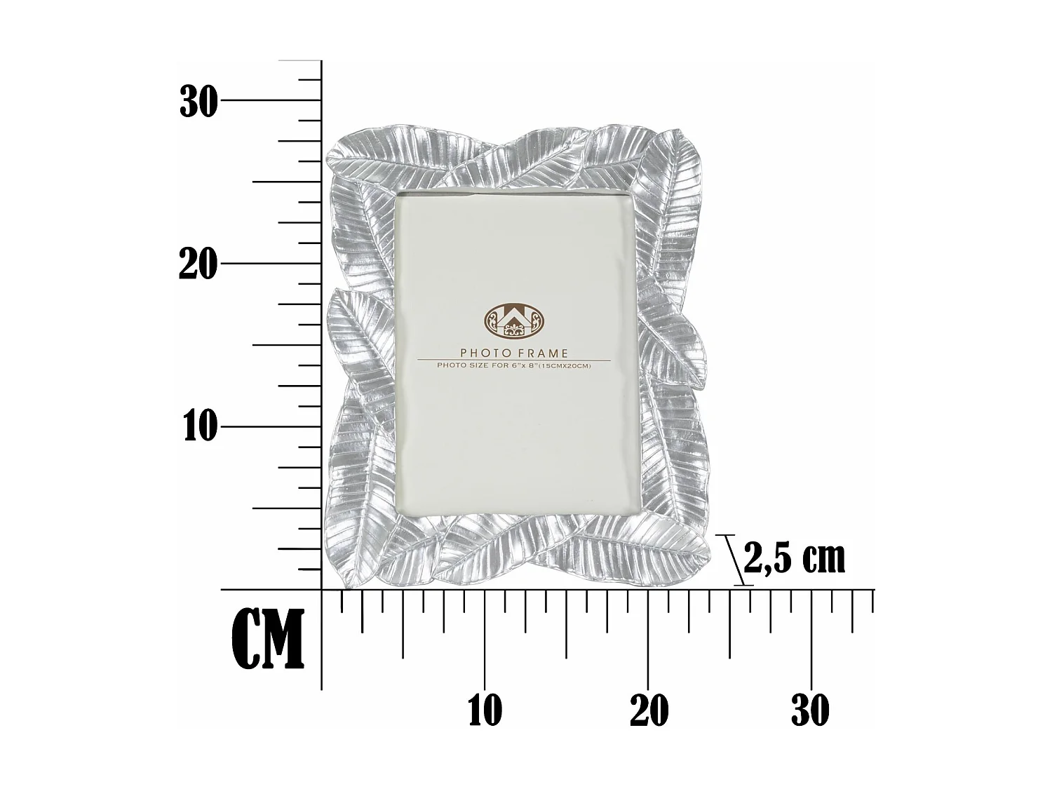 Cornice in resina argentata cm 23x2,5x27,5