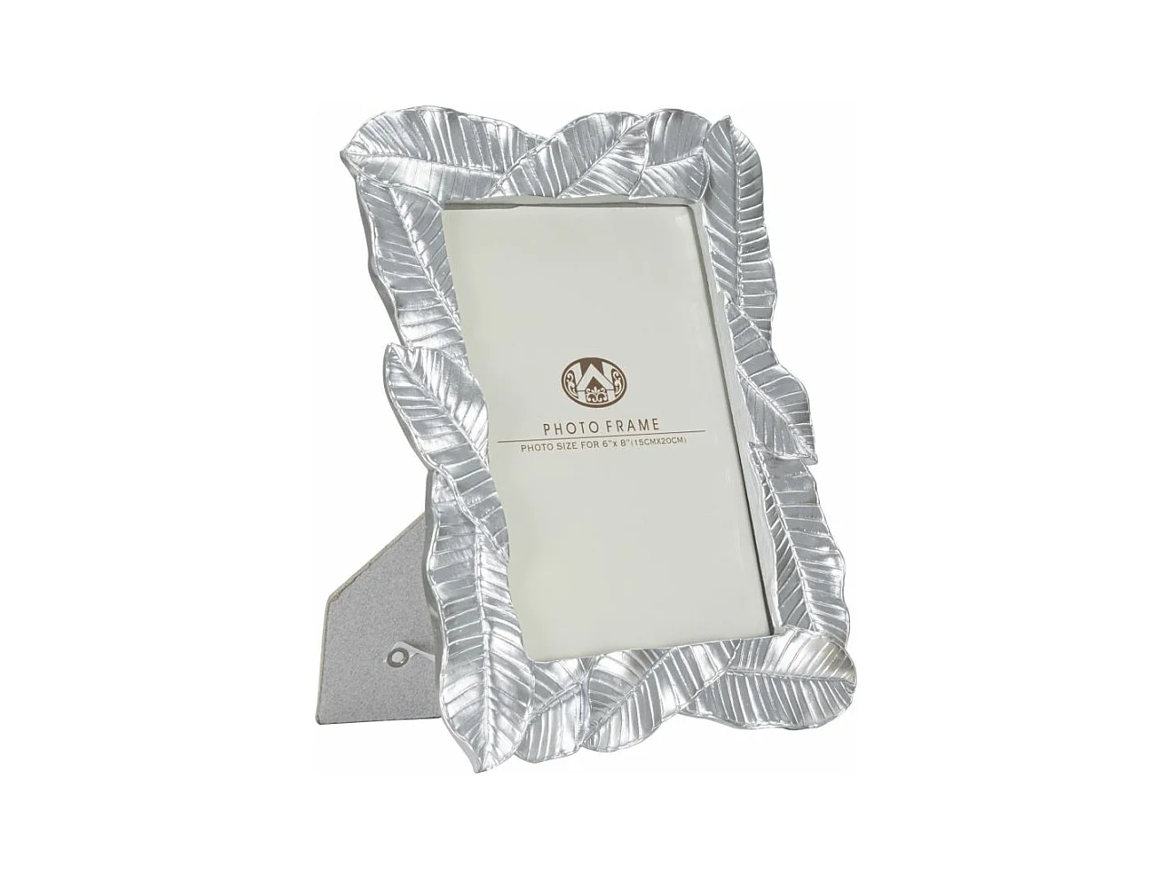 Cadre photo lefy Silver en résine avec verre - 23 x 2,5 x 27,5 cm (mesure interne : 15 x 20 cm), Argent