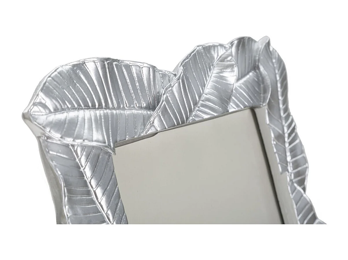 Cadre Photo Déco Feuilles de Laurier "Lefy" 15x20cm Argent